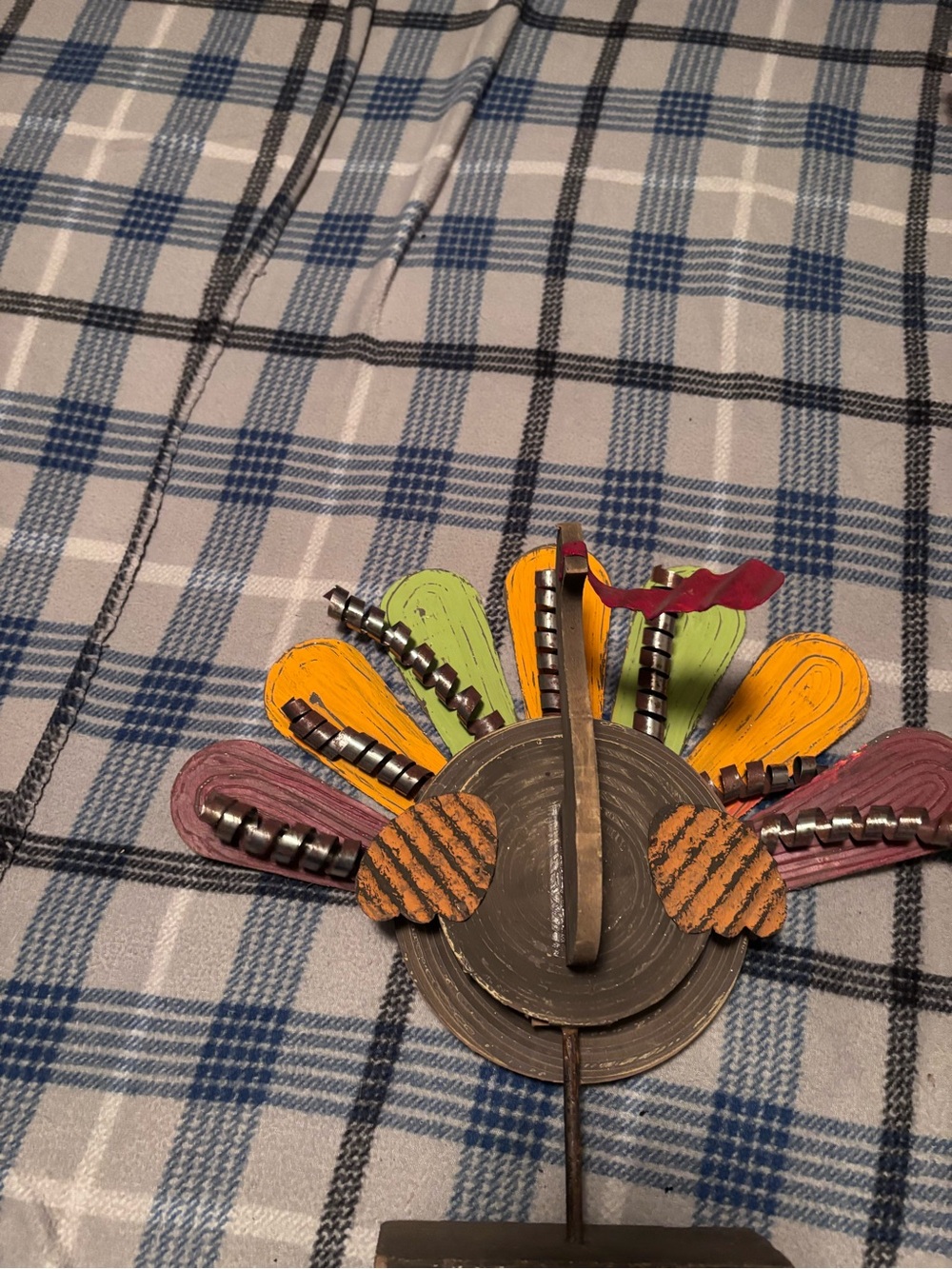 Decorative Multicolor Metal Turkey Accent by